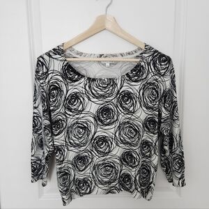 Joseph A 3/4 Sleeve Spiral Print Sweater, Size XL